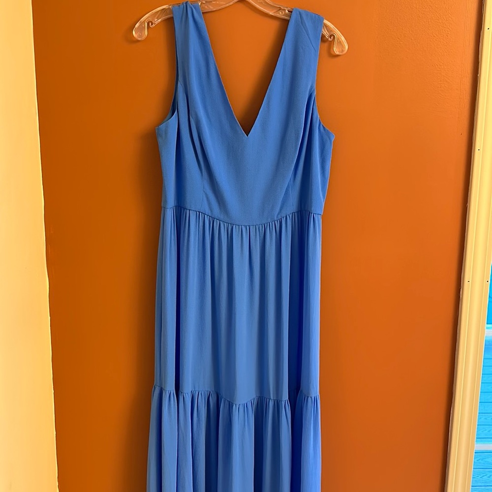 Lilly Pulitzer blue maurine tiered maxi dress with belt - Picture 2 of 7